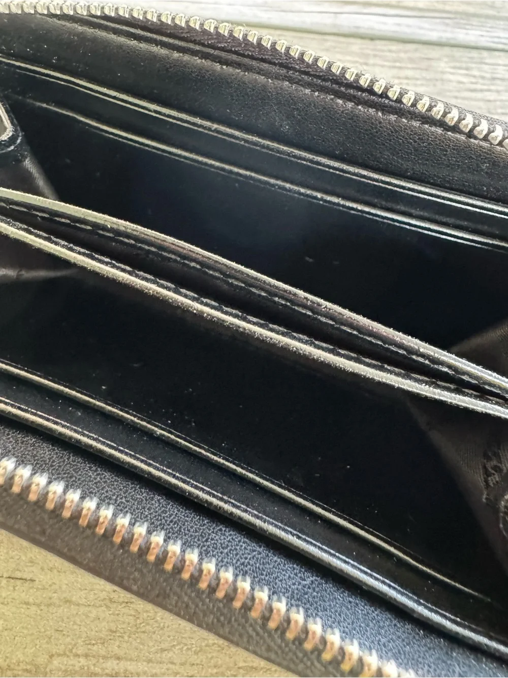 Michael Kors Black Patchwork Zip-Around Wallet with Gold Logo